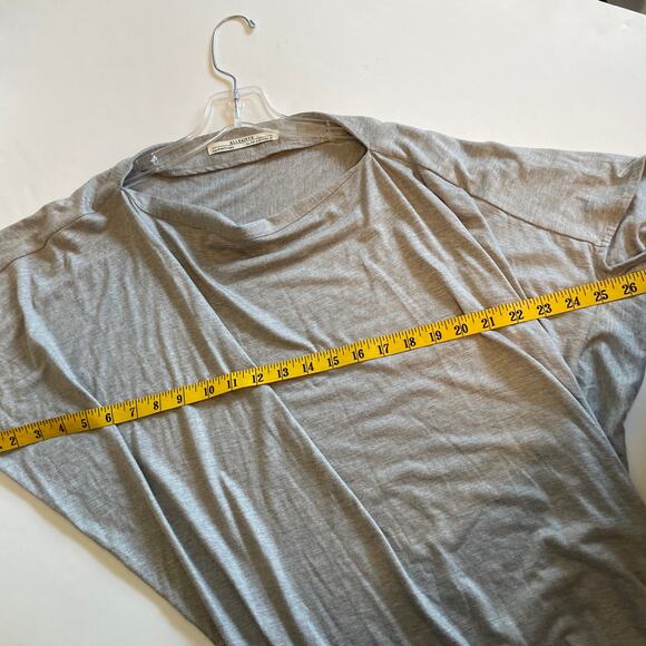 Allsaints Midi Draped PIA Dress Womens Size 4 Gray Knit Asymmetrical Ruched - Picture 6 of 6